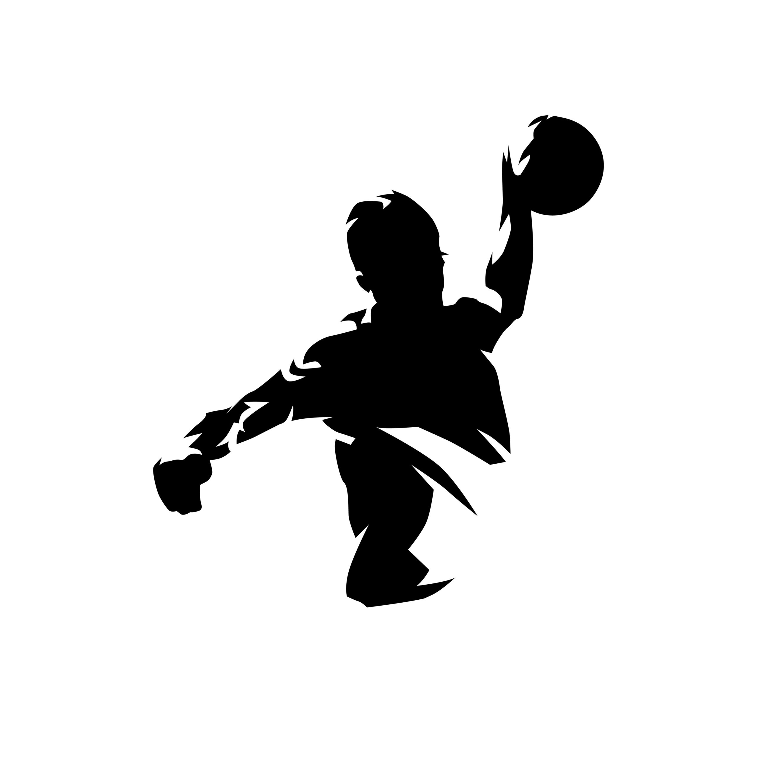 Handball player throwing ball and scoring goal, ink drawing isolated vector silhouette, front view. Handball logo Handball player throwing ball and scoring goal, ink drawing isolated vector silhouette, front view. Handball logo